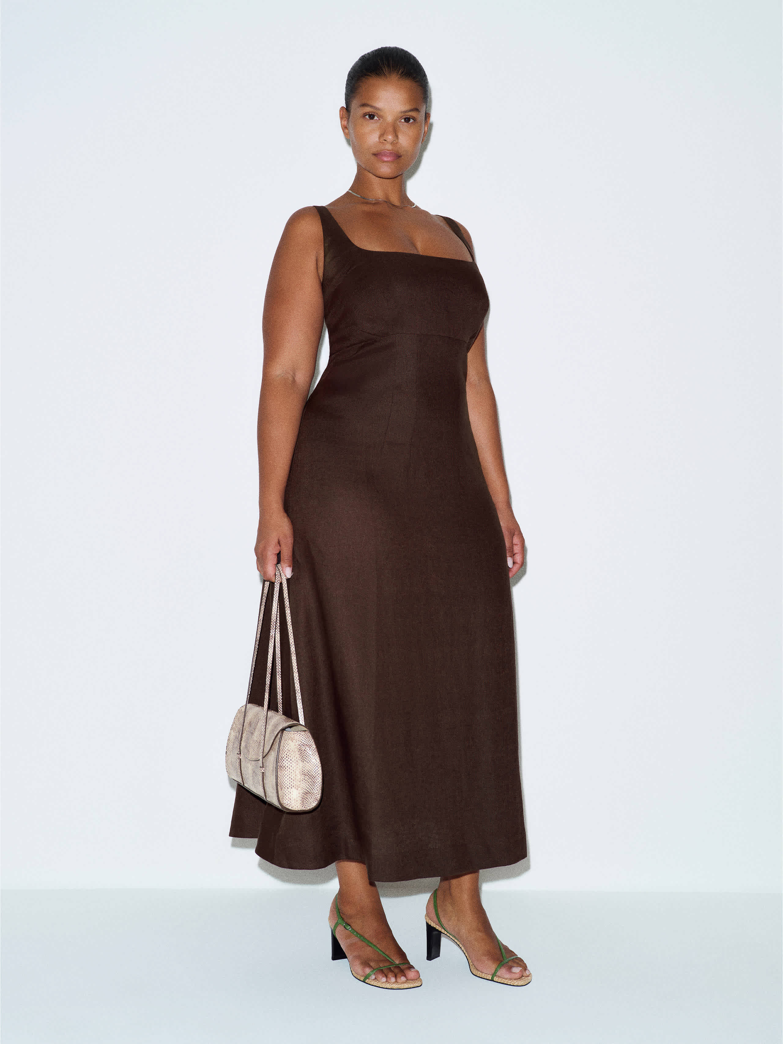 Reformation Sabine Linen Dress Es Brown 14 | Reformation (Global)