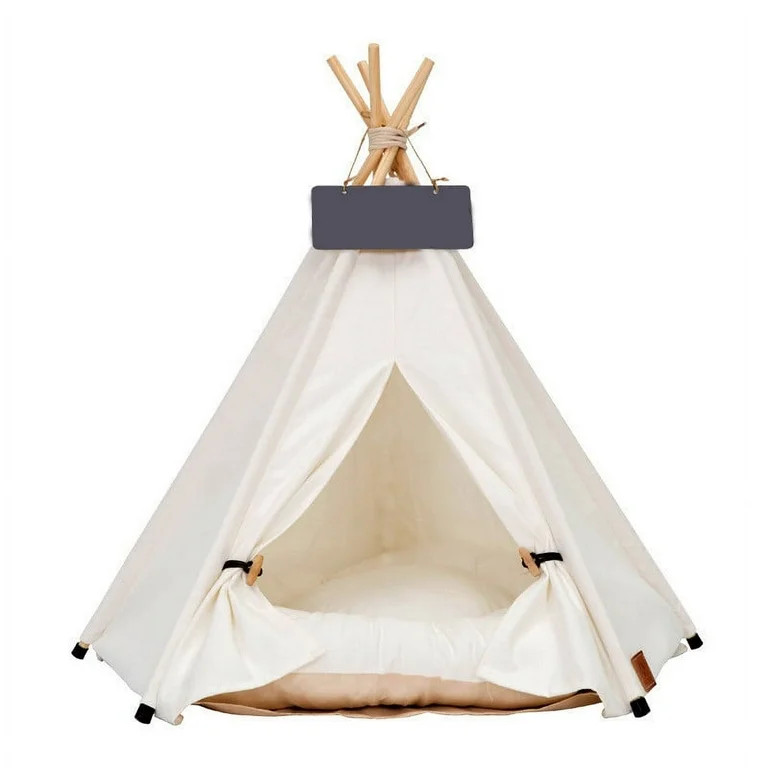 Pet Teepee Dog & Puppy Cat Tents Tipi Bed Portable Houses with Thick Cushion for Pets Up to 15lbs | Walmart (US)