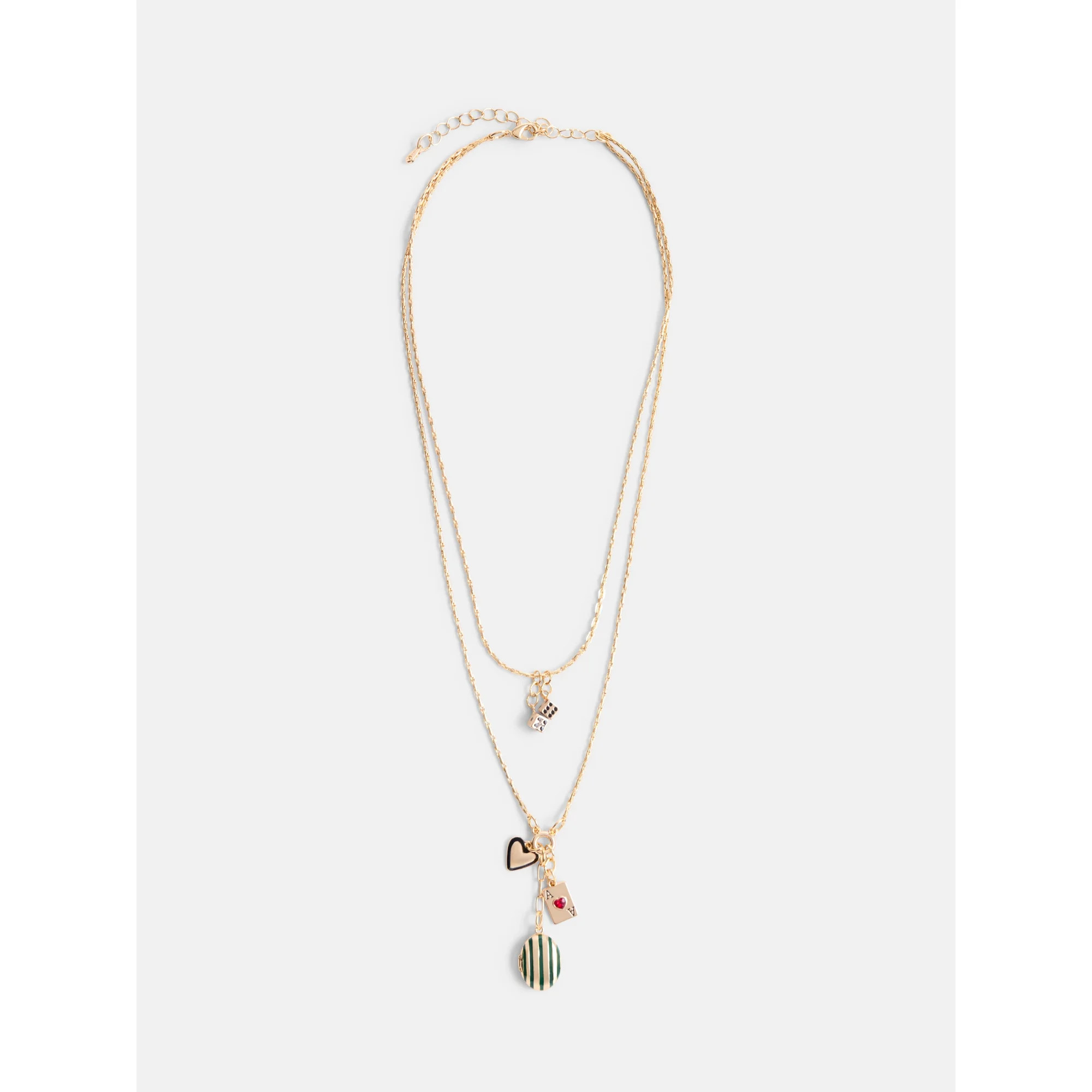 Free Assembly Women's Layered Locket Charm Necklace | Walmart (US)