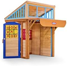 Little Tikes Real Wood Adventures 5-in-1 Game House, Outdoor Wood Game Playhouse for All Kids, Bo... | Amazon (US)