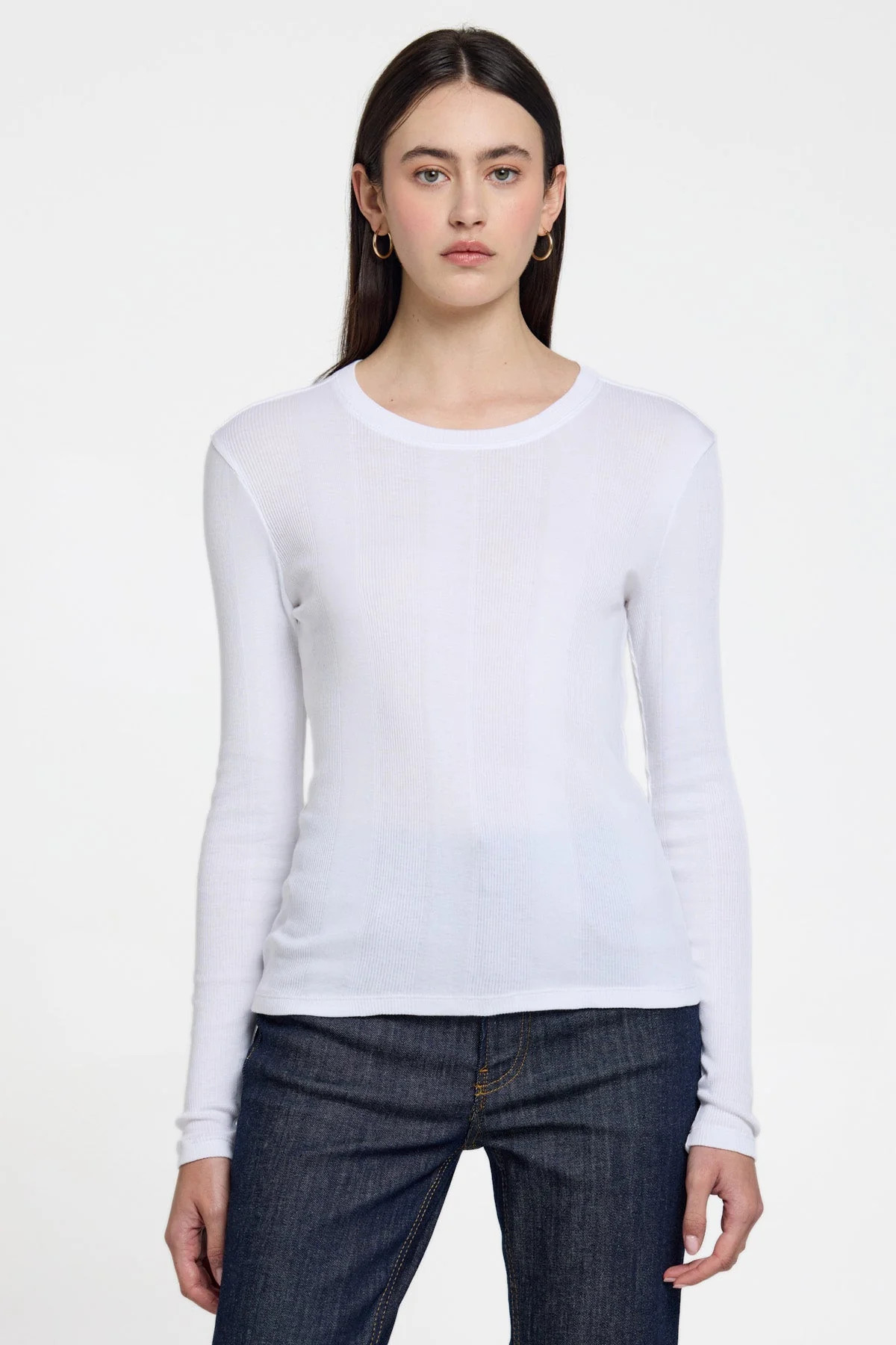 Long Sleeve Variegated Rib Tee | Goldie Tees