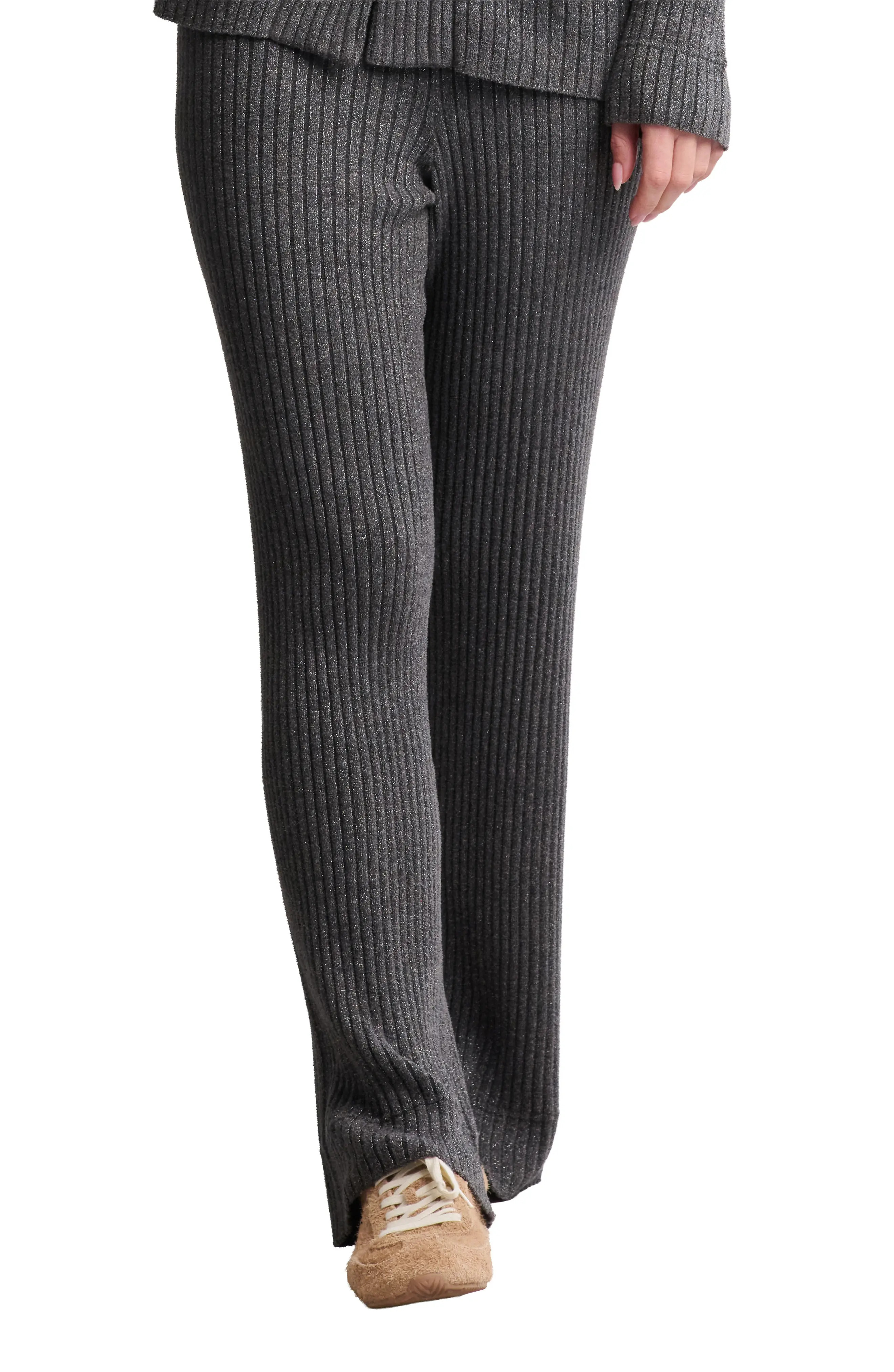 Barefoot Dreams® CozyChic® Ultra Lite® Rib Wide Leg Pants in Carbon at Nordstrom Rack, Size X-Large | Nordstrom Rack