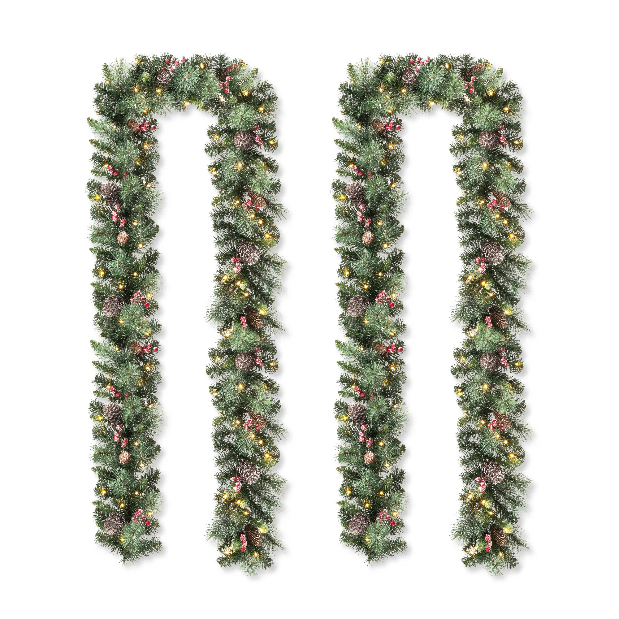 The Holiday Aisle® Soperton 6' Christmas Garland with 50 Warm Lights and Timer & Reviews | Wayfa... | Wayfair North America