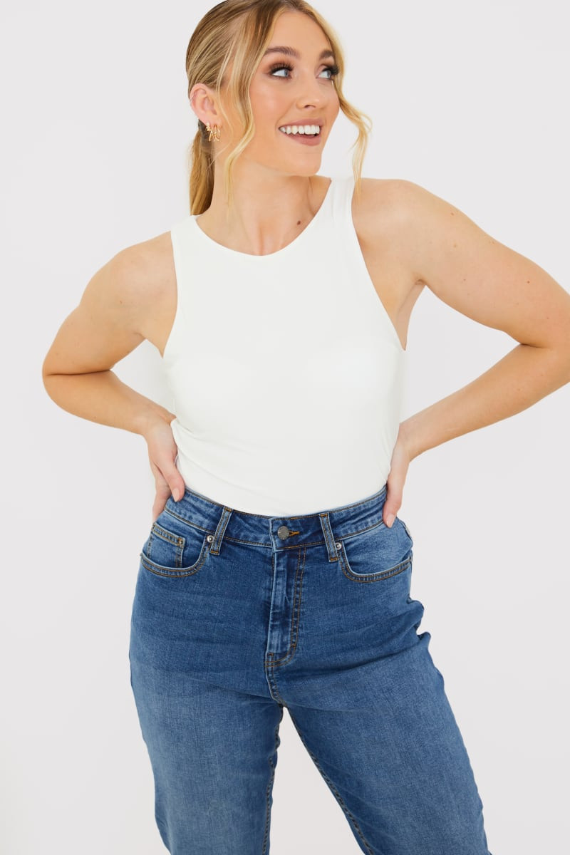 JAC JOSSA WHITE SLINKY BODYSUIT | In The Style (UK)