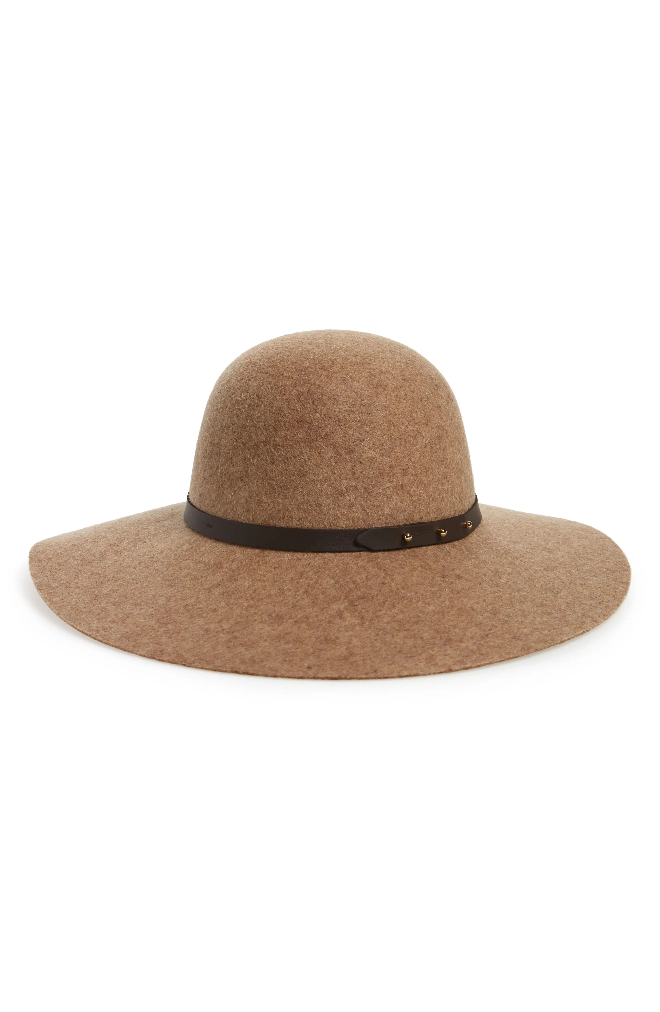 Halogen® Refined Wide Brim Wool Floppy Hat | Nordstrom