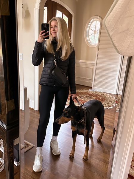 My consistent walking the dog outfit. This puffer jacket is the perfect weight for days that are more mild this winter and feels high end. Wearing a small. Mine is a few years old 

#LTKfit #LTKunder50 #LTKsalealert