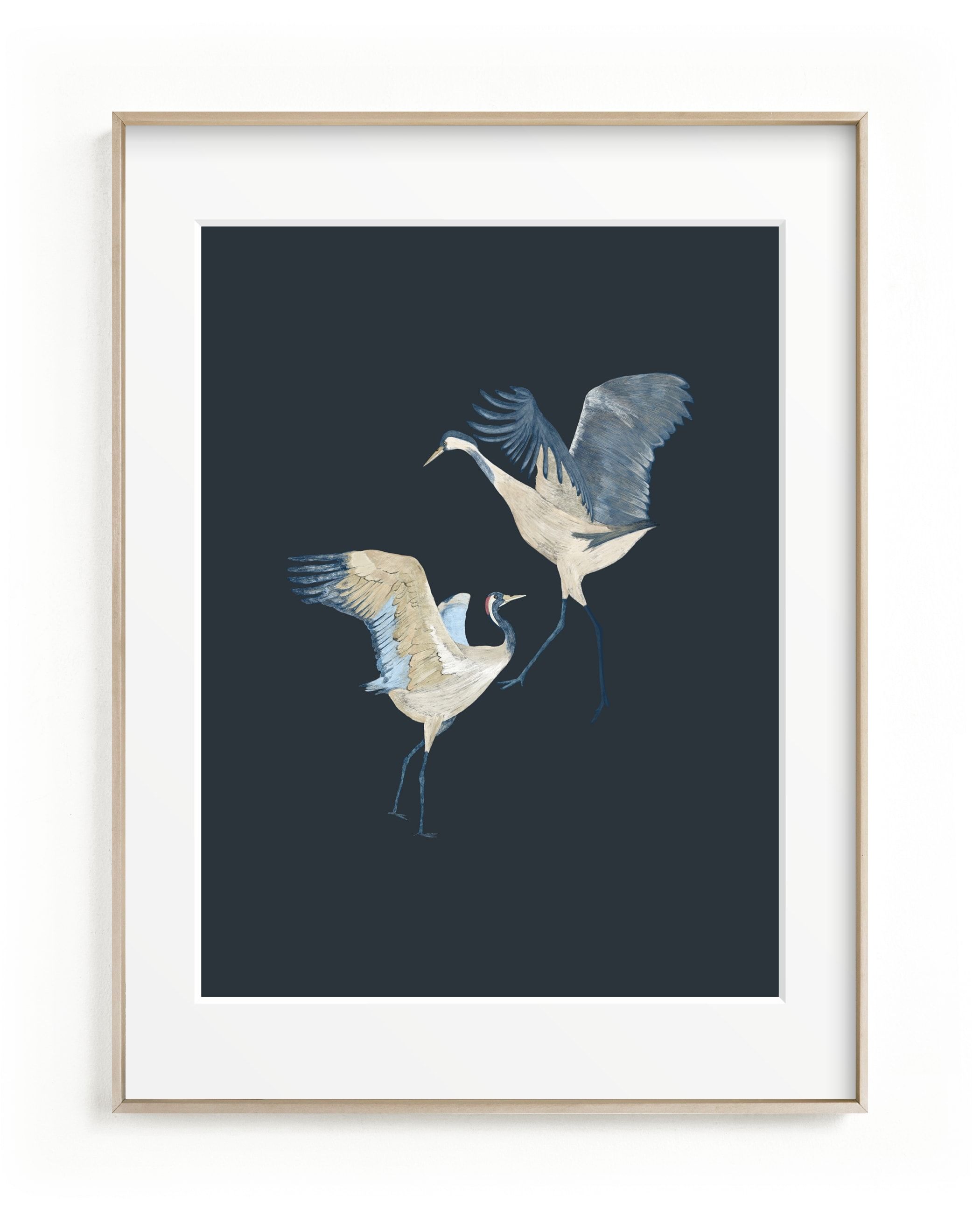 "Crane dance" - Drawing Limited Edition Art Print by Nina Leth. | Minted