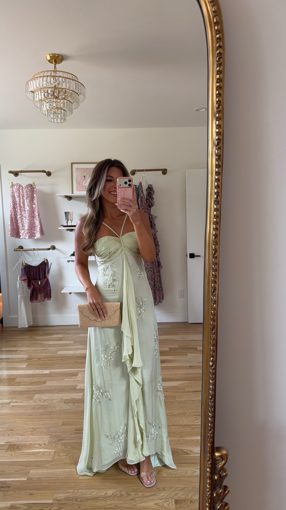 sage-green maxi with beaded floral embroidery draped ruffle cascading down the front summer wedding formal event dress 💐💍

lulus code: emerson20 (first purchase only)

I’m 5’4” and wearing my typical smalls / 2

summer wedding guest dresses, wedding guest dresses, cocktail dresses, semi-formal dresses, black tie wedding guest dresses, destination wedding guest dresses, garden party dresses, wedding guest outfit ideas

#LTKgrwm #LTKSeasonal #LTKWedding