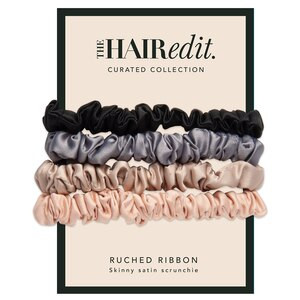 The Hair Edit Multi-Color Ruched Ribbon Scrunchies, 4CT | CVS Health