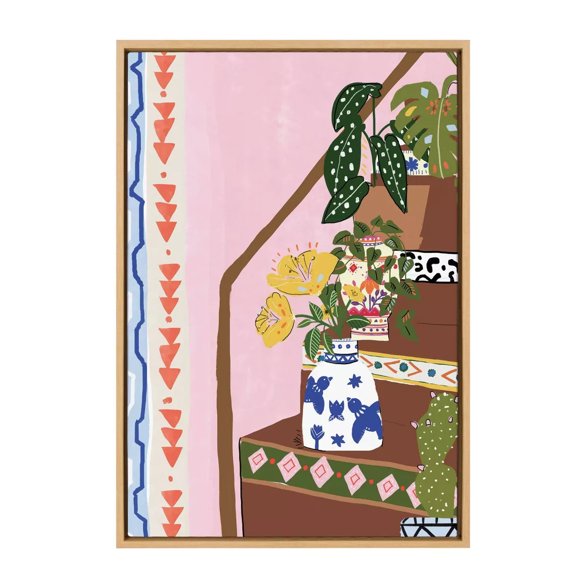 23" x 33" Sylvie Bohemian Stairs by Alja Horvat Framed Wall Canvas Natural: Kate & Laurel All Thi... | Target