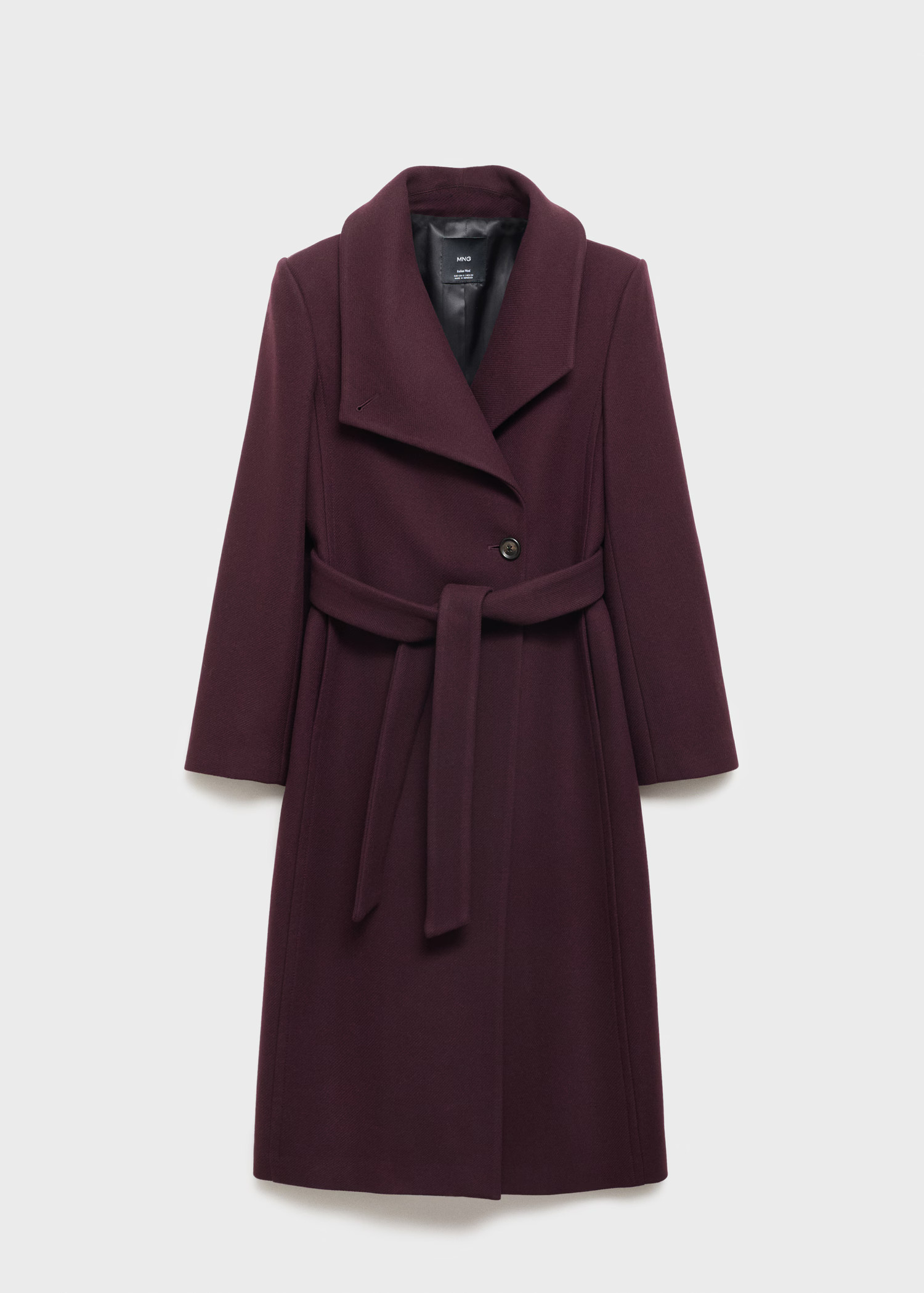 Belted Manteco wool coat | MANGO (UK)