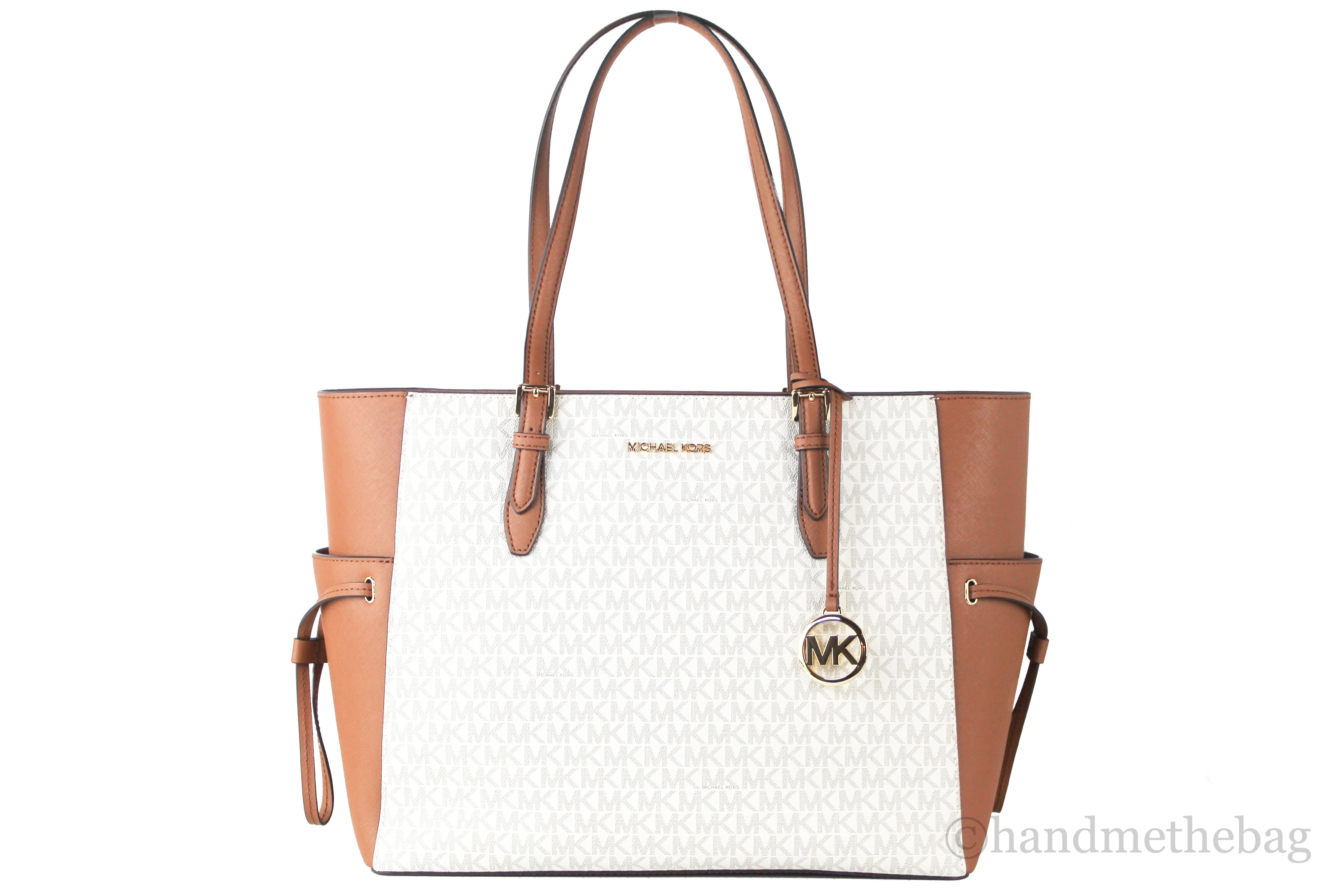 Michael Kors Women’s Saffiano Leather Drawstring Tote, Beige | Walmart (US)