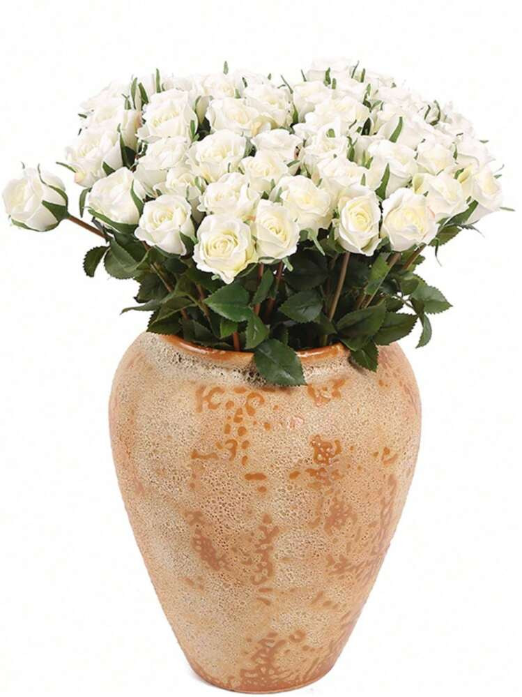 16Pcs Artificial Roses Flowers, Realistic Blossom Roses, Silk Rose, 17.71inch Single Fake Flower Long Stem Bouquets For Home Wedding Party Decoration Outdoor Decor | SHEIN