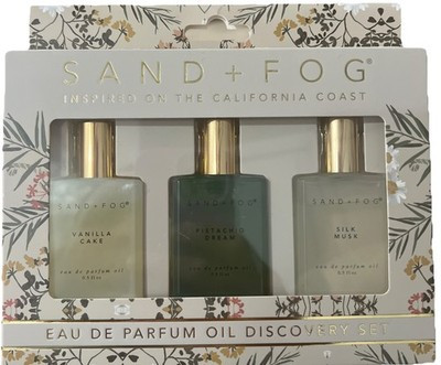 Sand + Fog Discovery Set of 3 Vanilla Cake Pistachio Dream Silk Musk Roller | eBay US