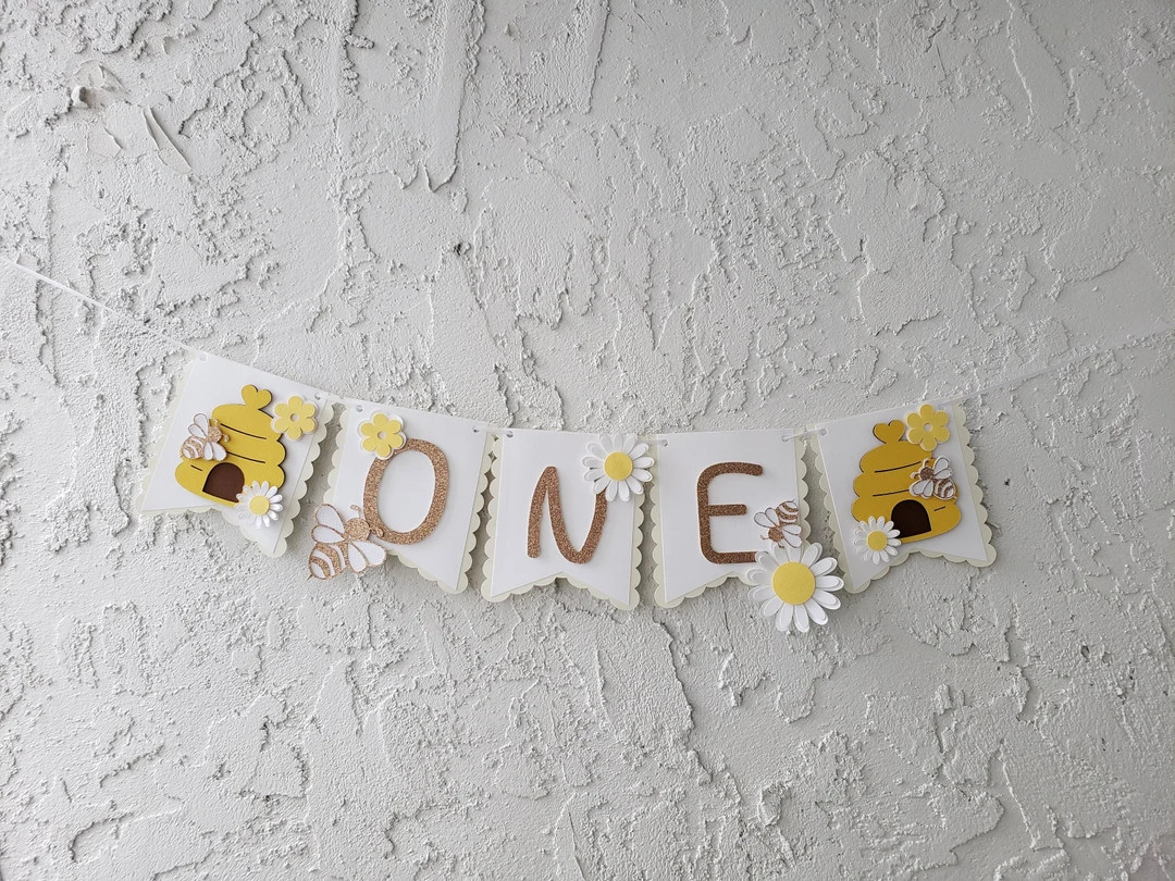 Bee ONE Banner, Daisy Highchair Birthday Decoration | Etsy (US)