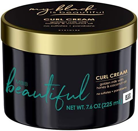 My Black is Beautiful Curl Cream, Sulfate Free, for Curly and Coily Hair with Coconut Oil, Honey ... | Amazon (US)