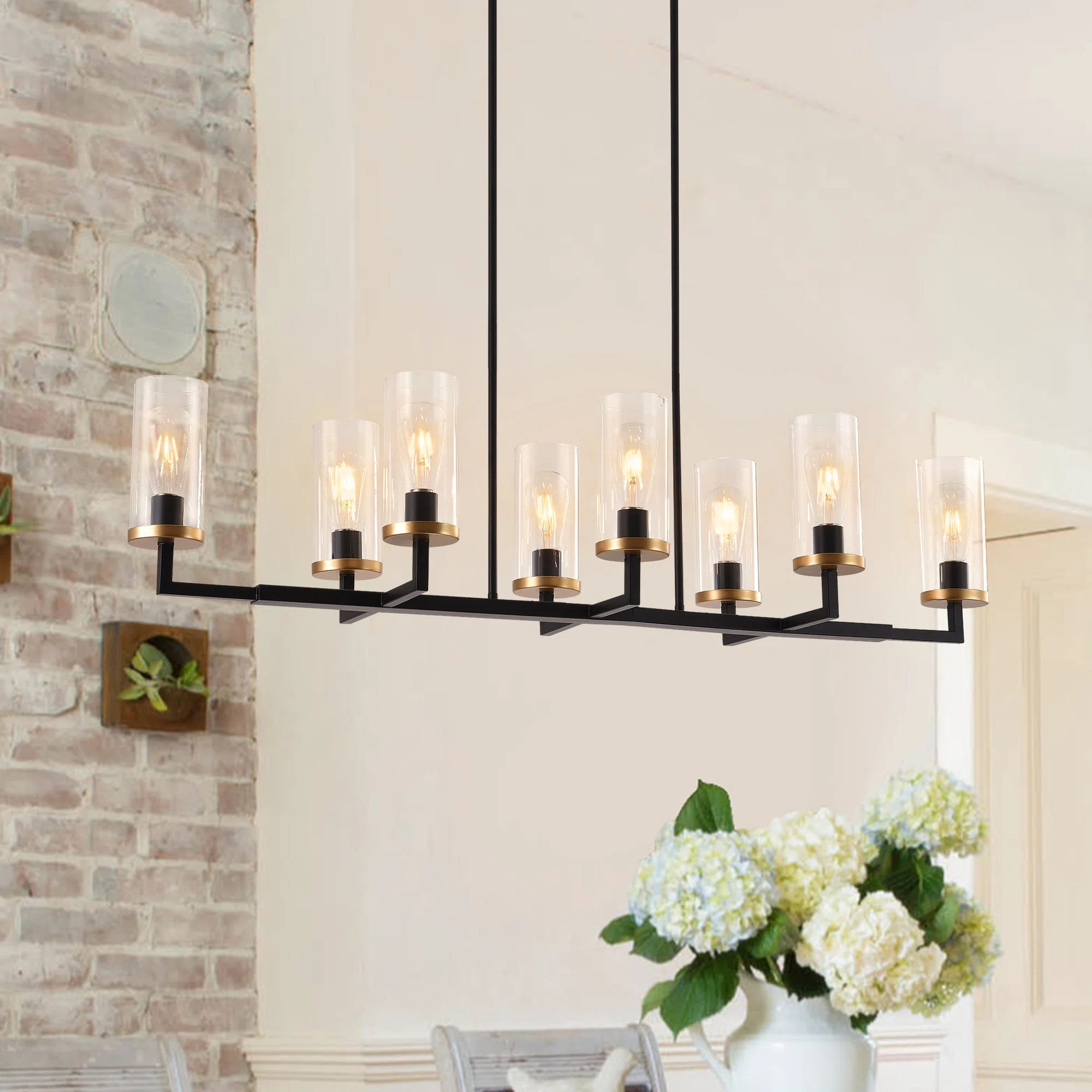 Alamin 8 - Light Dimmable Chandelier Black Farmhouse Chandelier Kitchen Island Chandelier Dining ... | Wayfair North America