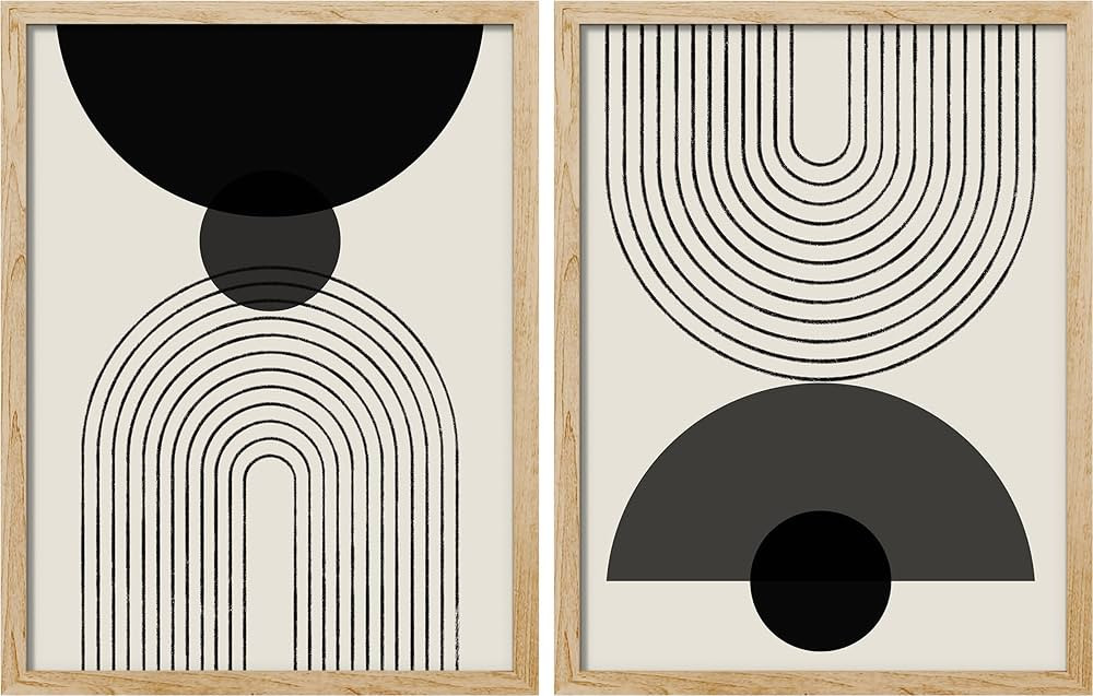 SIGNFORD Boho Wall Art Decor, Mid Century Modern Art Decor, Abstract Framed Wall Art, Modern Wall... | Amazon (CA)