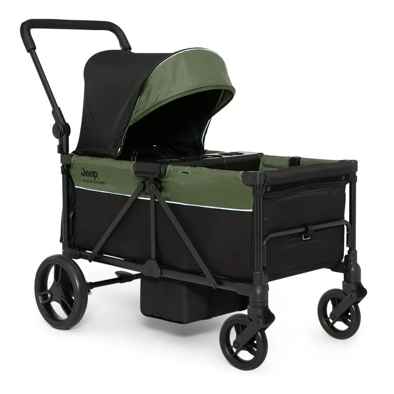 Jeep TurboGlyde Stroller Wagon by Delta Children – Extended Footwell for More Leg Room, Greengu... | Walmart (US)