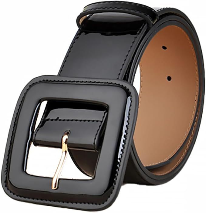 1pc Belt Woman s Patent Leather Belt Wide High Waist Belts Circle Buckle Belts Waist Belt for Dre... | Amazon (US)