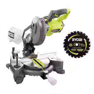 RYOBI ONE+ 18V Cordless 7-1/4 in. Compound Miter Saw (Tool Only) with 24T Carbide Thin Kerf Circu... | The Home Depot