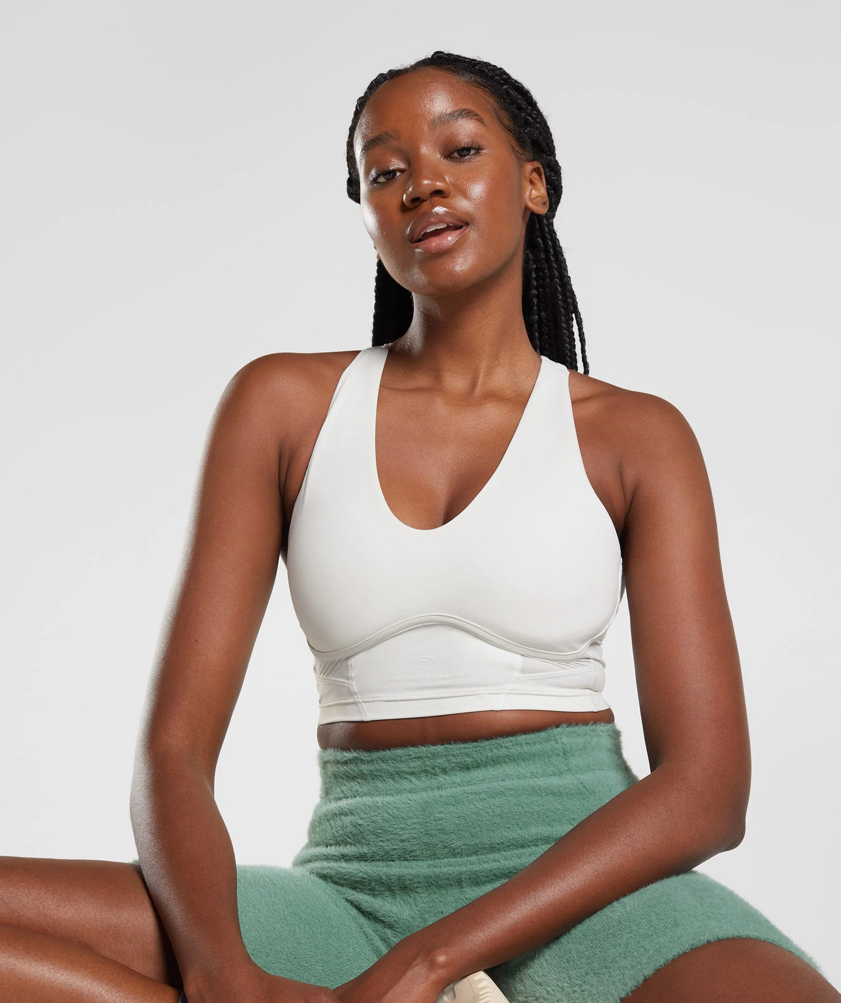 Gymshark Whitney Longline Bra - Skylight White | Gymshark US