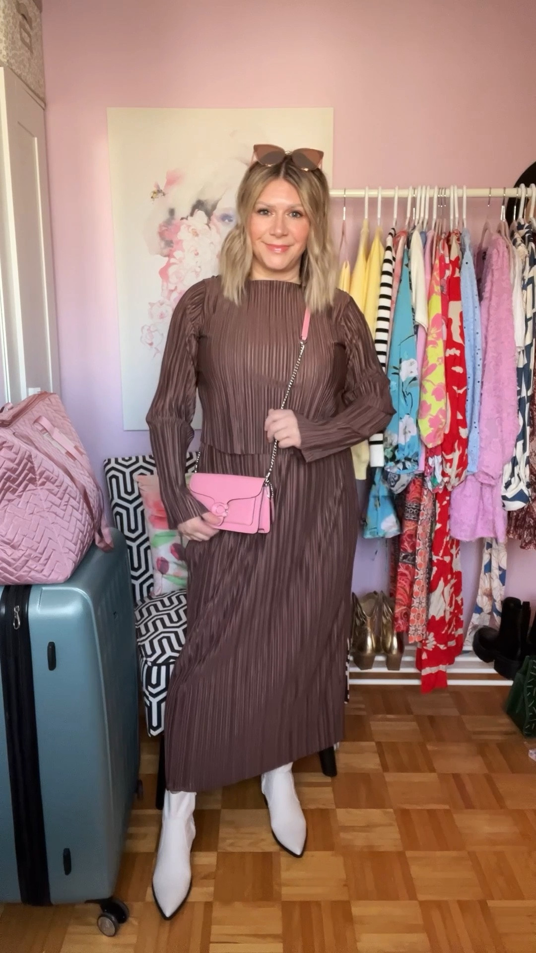 Styling one set 3 ways for spring 🌷

Pleated Top Medium | Plissé Skirt Medium | Jean Jacket Medium | Boots 7 | White Sneakers 6.5 | Converse 6.5 | Ribbed Tank Medium 

#LTKstyletip #LTKsalealert #LTKSeasonal