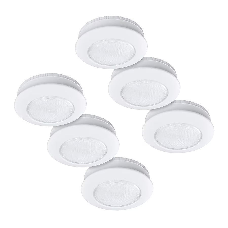 Utilitech 6 -Pack 3-in Battery LED Under Cabinet Puck Light | Lowe's