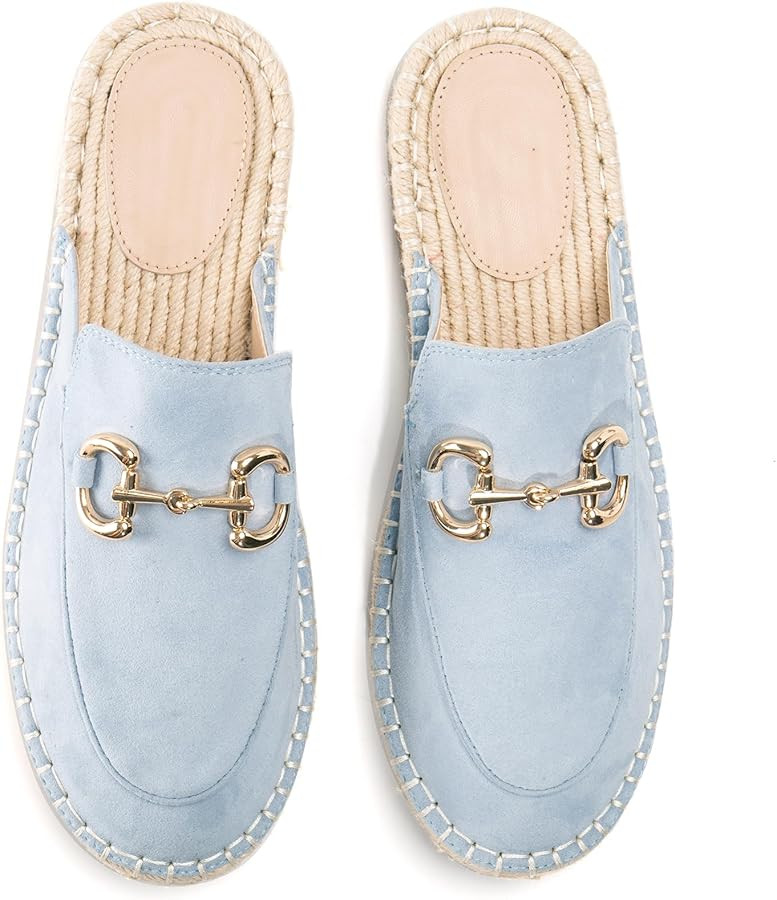 Espadrilles Clog Mules for Women Comfortable Slip On Mule Flats Shoes | Amazon (US)