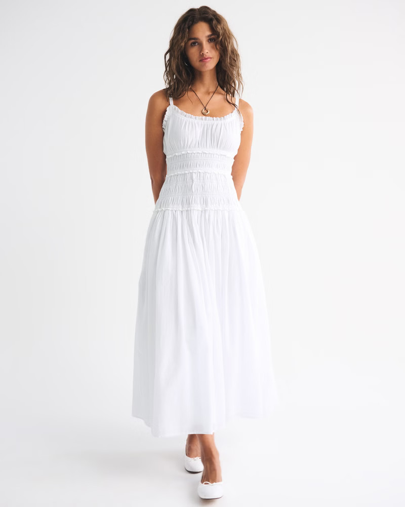 Smocked Drop-Waist Maxi Dress | Abercrombie & Fitch (US)
