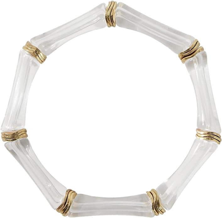 Sajidos Bamboo Tube Bangle Bracelets for Women Stacking Chunky Colorful Acrylic Beads Stretch Bra... | Amazon (US)