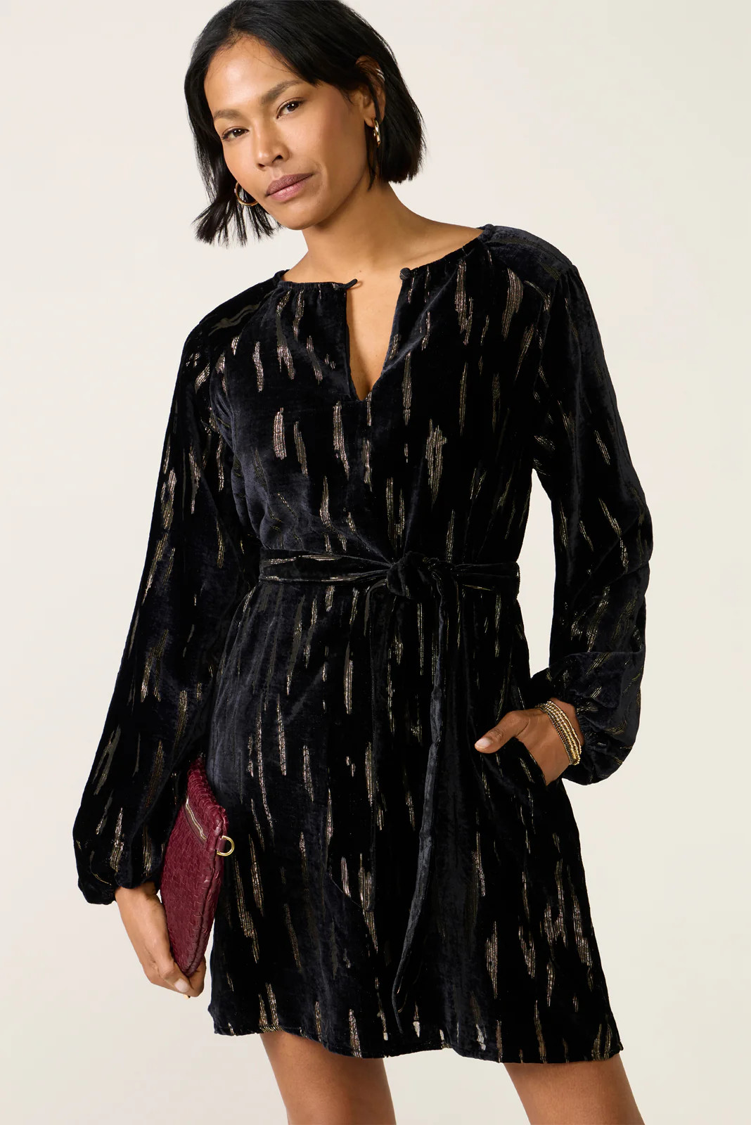 Carina Velvet Shift Dress | Evereve