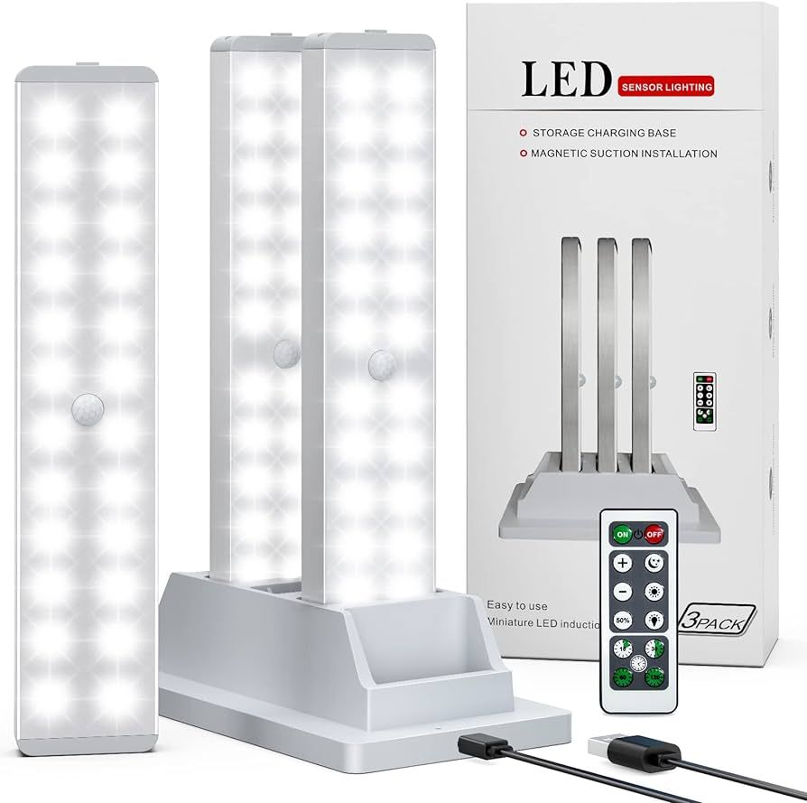 Lightbiz LED Closet Light with Charging Station, 24-LED Dimmer Motion Sensor Under Cabinet Light ... | Amazon (US)
