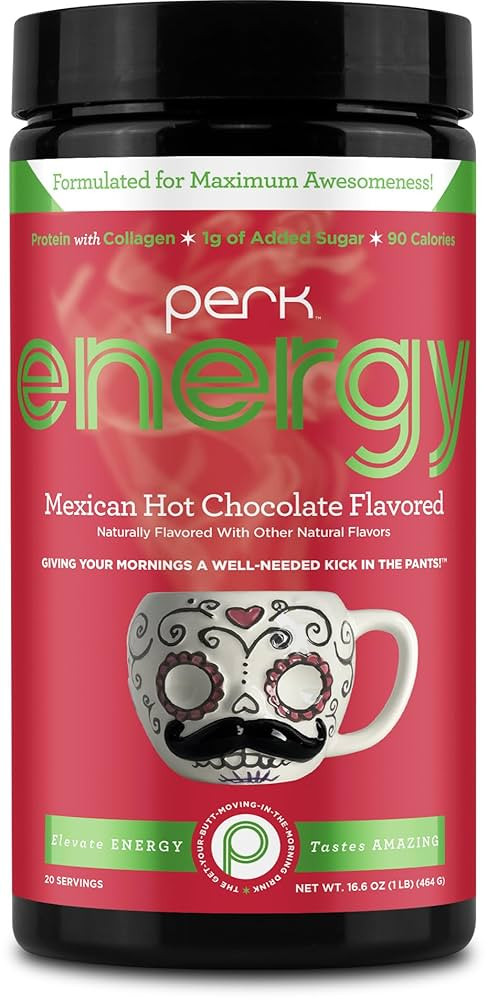 Perk Energy Original Mexican Hot Chocolate 20 Servings - Gluten Free | Amazon (US)