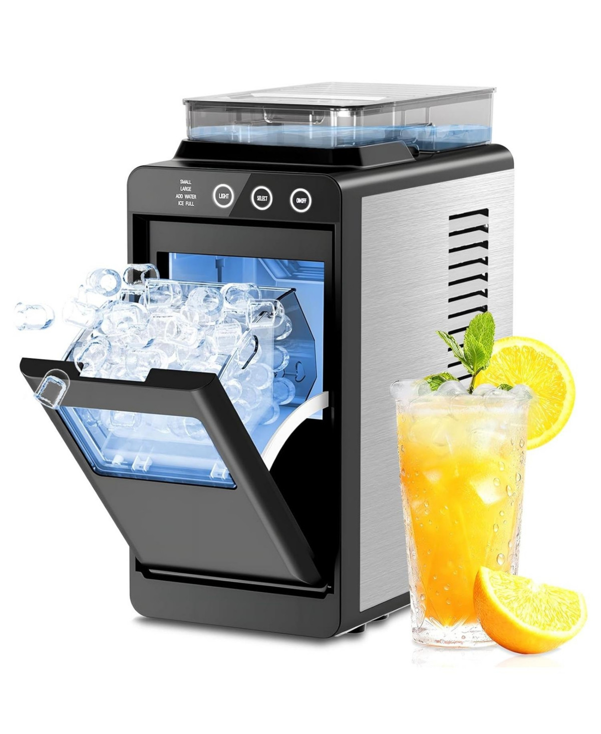 Antarctic Star Slim Stainless Steel Ice Maker, Dual Water Tanks (2L Total) & 26 lbs. Capacity - Black | Macy's
