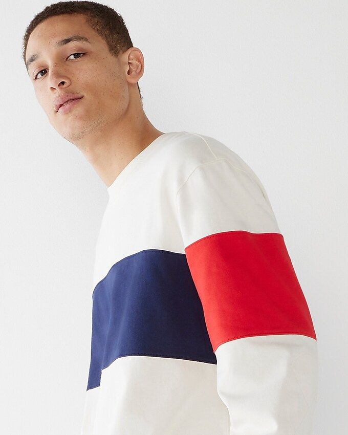 Rugby crewneck shirt in colorblock | J.Crew US