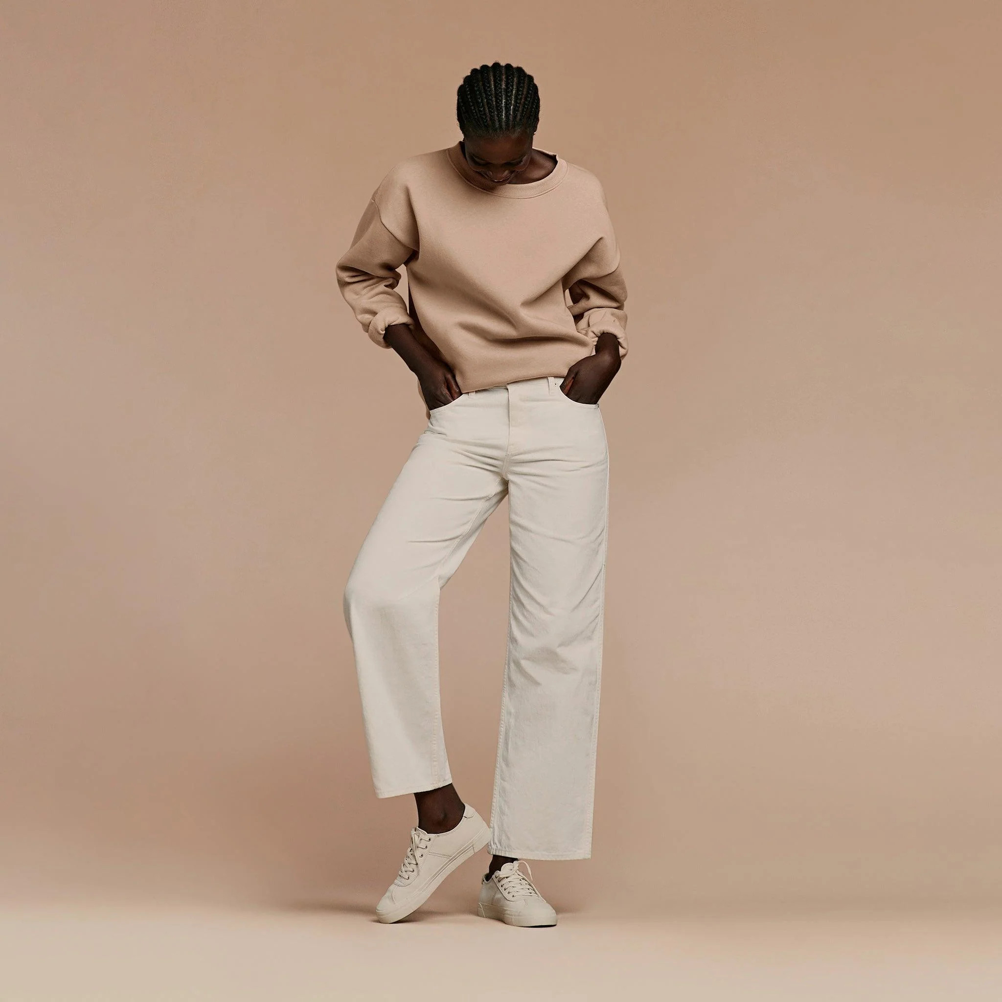 Women's Crewneck Sweatshirt - Sand - nuuds | nuuds