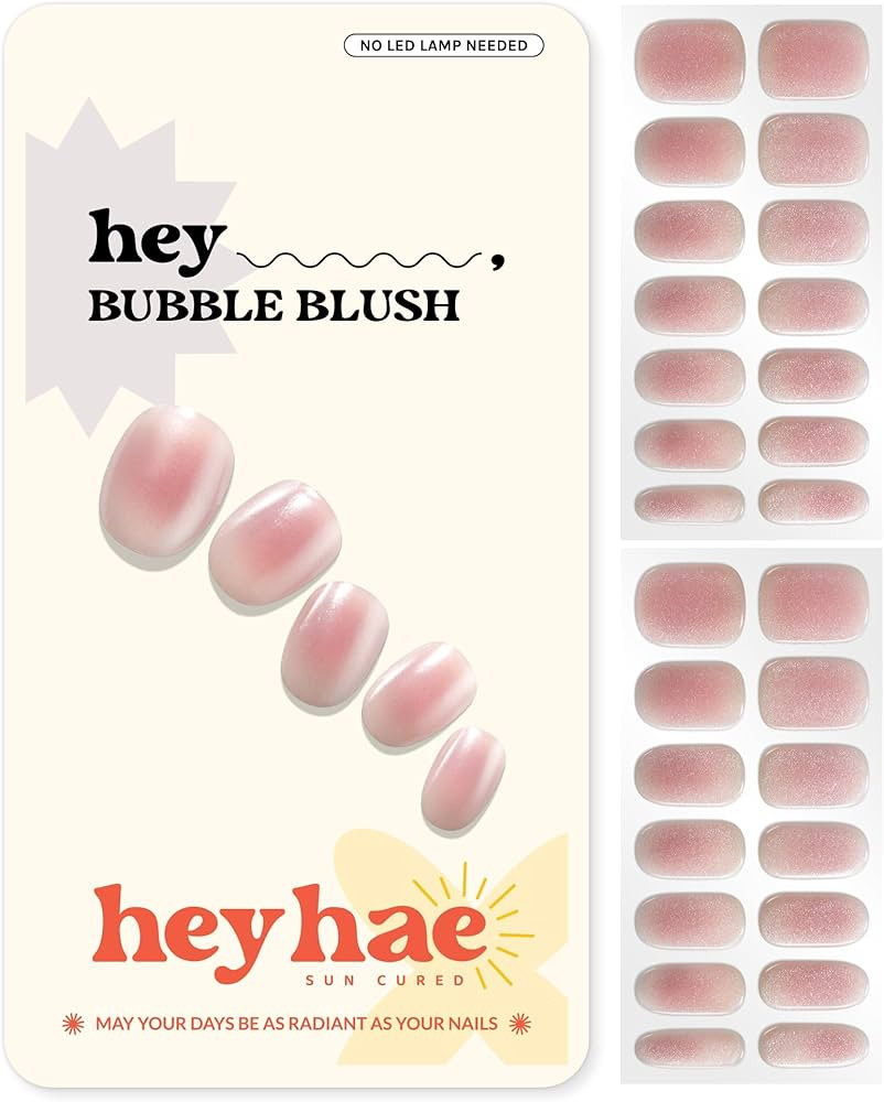 Heyhae Semi Cured Gel Nail Strips | No LED Lamp Needed | Summer, Marble, Pink | Easy Apply & Remo... | Amazon (US)