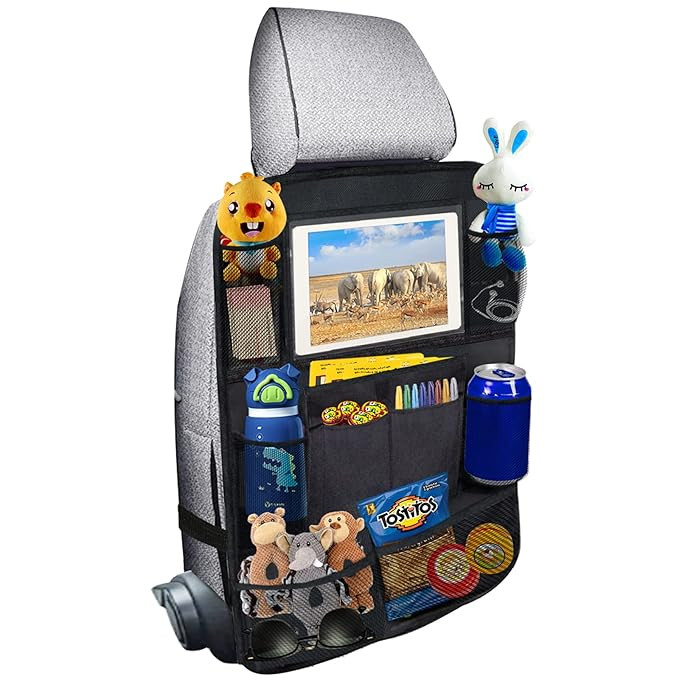 Backseat Car Organizer, Back Seat Protectors Kick Mats, Car Storage Bag with iPad Tablet Holder + 9  | Amazon (US)