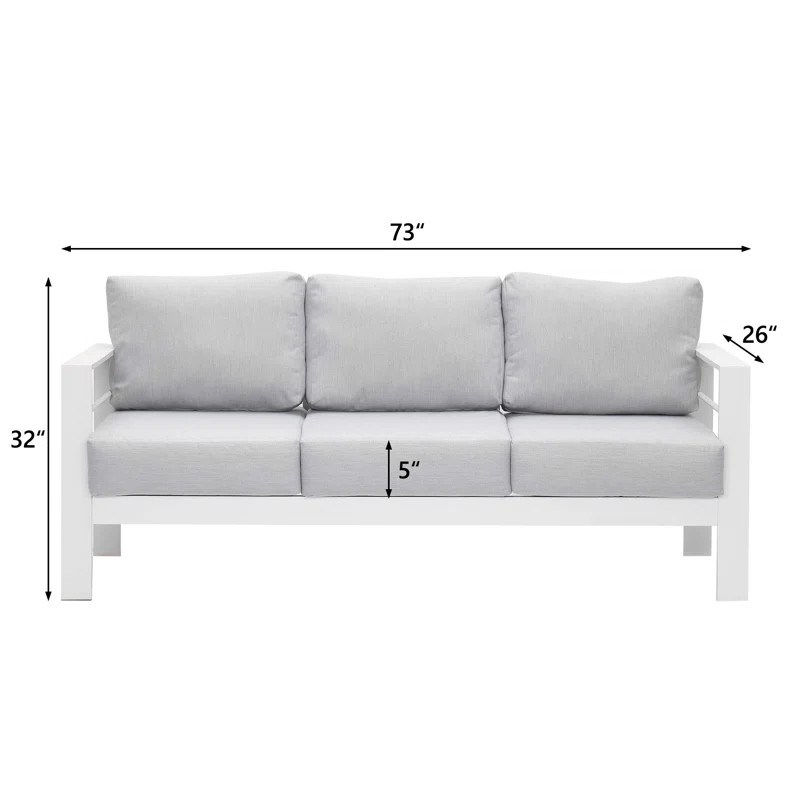 Jaxon 73'' Wide Outdoor Patio Sofa with Cushions | Wayfair North America