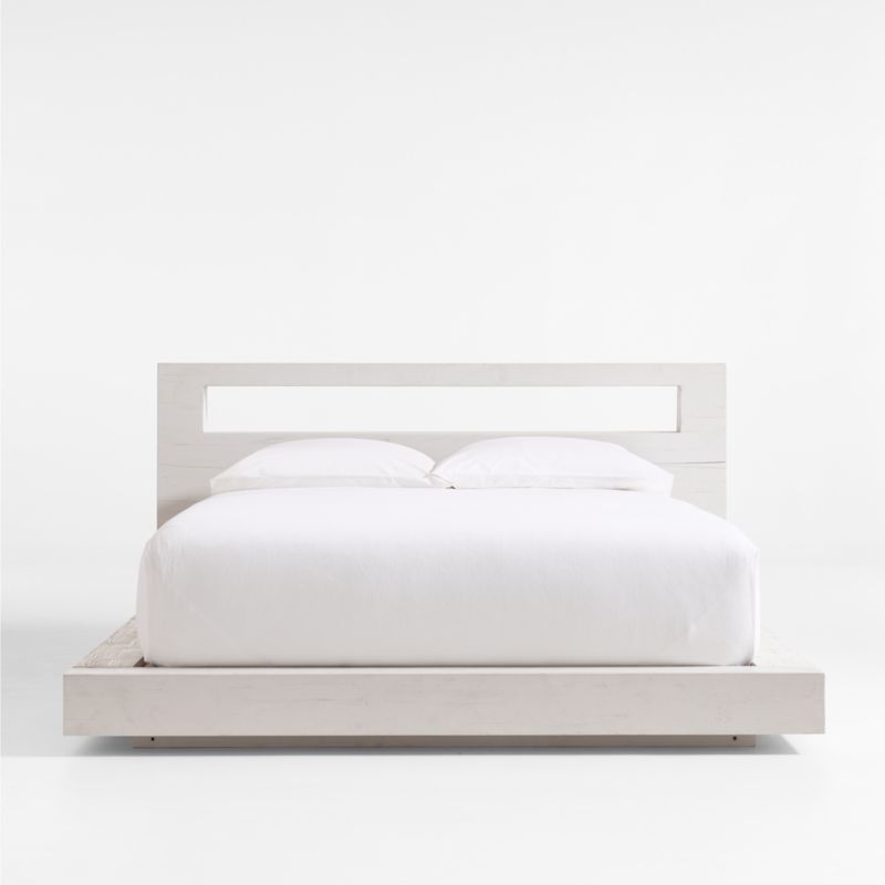 Adia White Wood Platform Queen Bed by Leanne Ford + Reviews | Crate & Barrel | Crate & Barrel