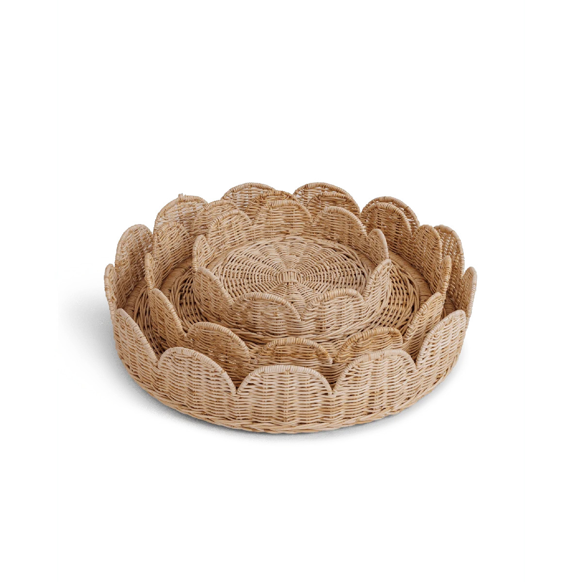 Scallop Rattan Round Tray | Wayfair North America