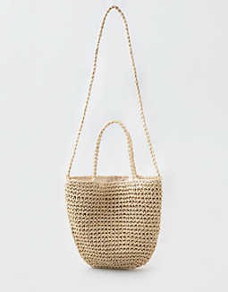 AEO Straw Bucket Crossbody Bag | American Eagle Outfitters (US & CA)