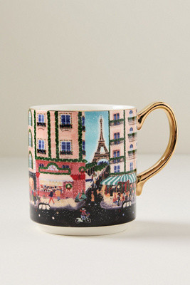 Holiday in the City Stoneware Mug | Anthropologie (US)