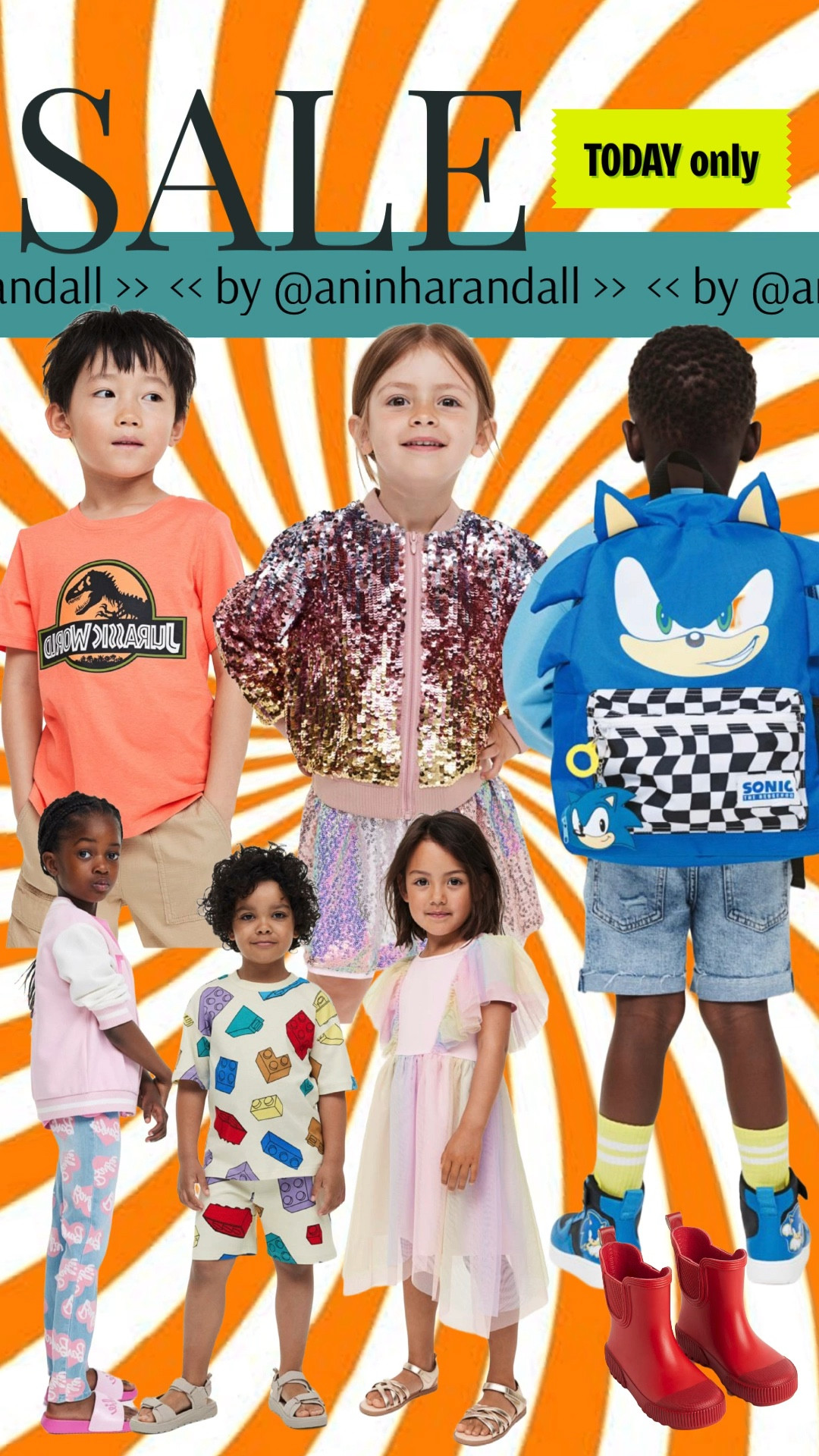 Sale | TODAY Only | H&M | Kids | Girls | Boys | Rubber Boots | Sequined Skirt | Sequined Bomber Jacket | Hooded Jacket | Sonic Backpack | Jeggings | Lego Set | Tulle Dress | 

#LTKsalealert #LTKkids #LTKFind