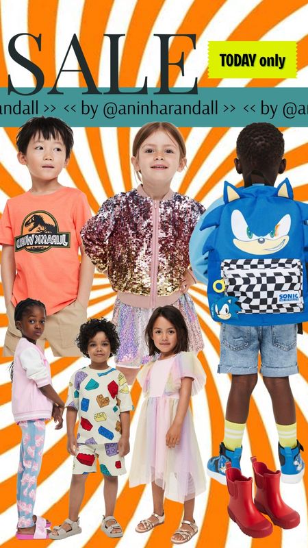Sale | TODAY Only | H&M | Kids | Girls | Boys | Rubber Boots | Sequined Skirt | Sequined Bomber Jacket | Hooded Jacket | Sonic Backpack | Jeggings | Lego Set | Tulle Dress | 

#LTKsalealert #LTKkids #LTKFind