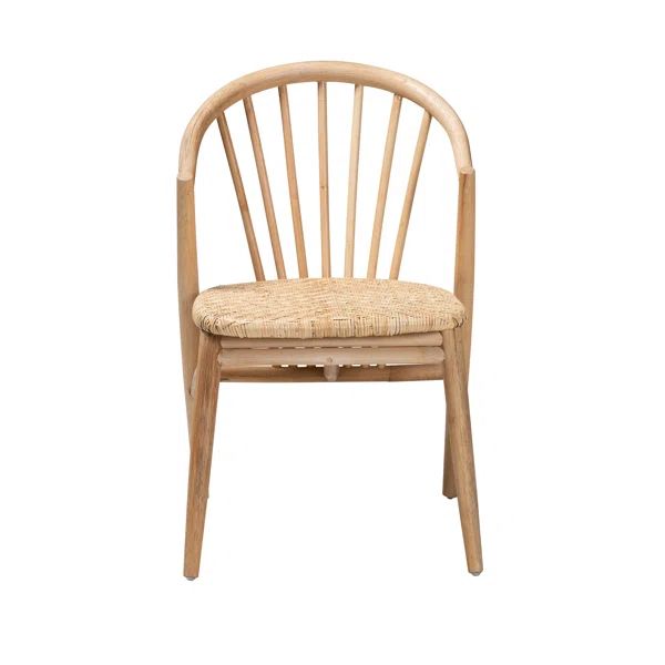 Valmeyer Windsor Back Rattan Side Chair in Brown | Wayfair North America
