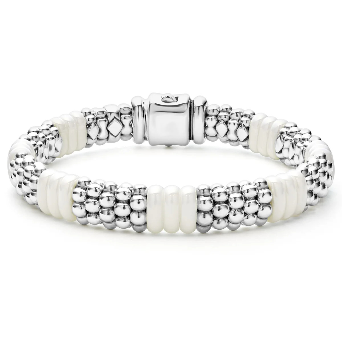 White Caviar Ceramic Caviar Beaded Bracelet | 9mm | LAGOS