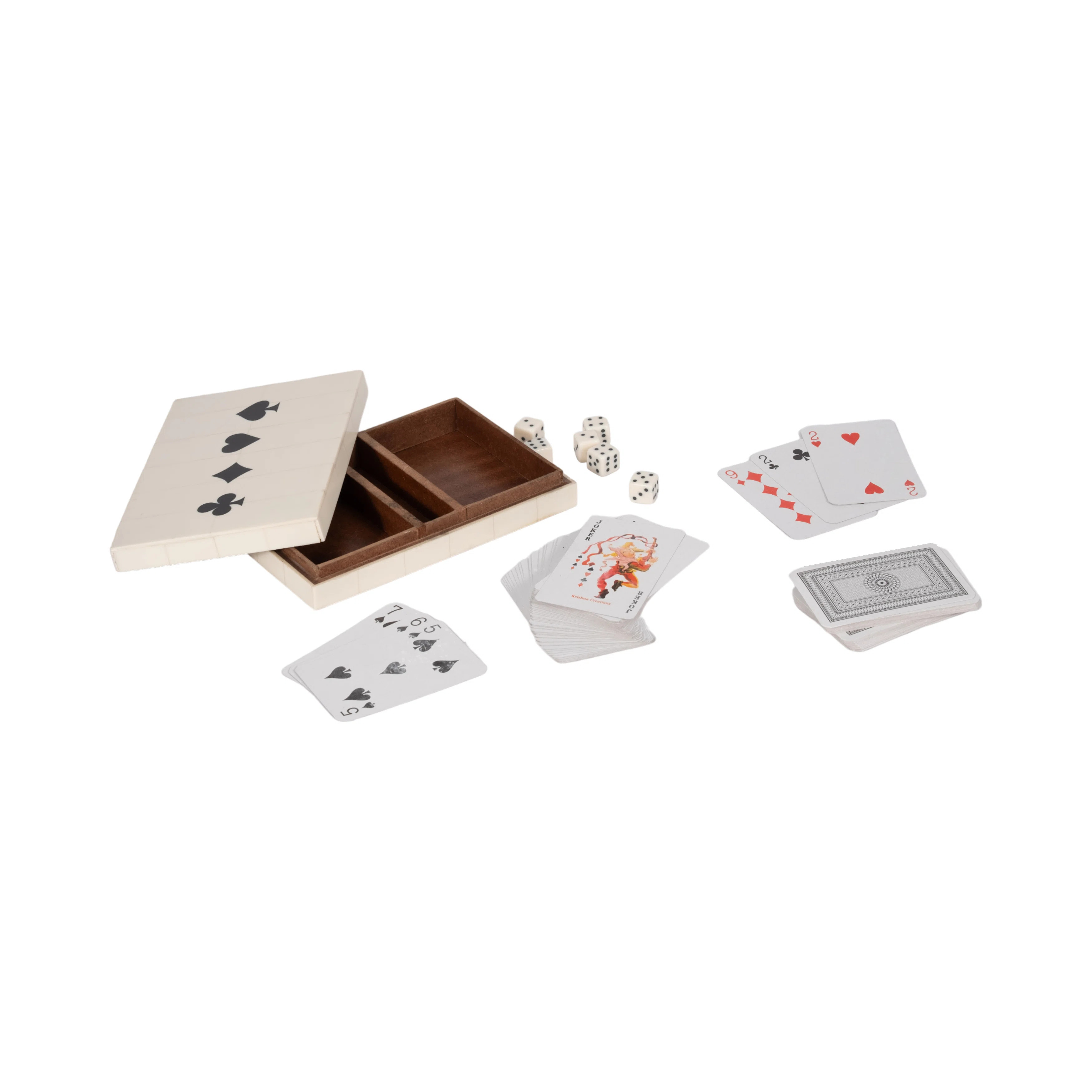7" Cards & Dice Box, White/Black | Wayfair North America