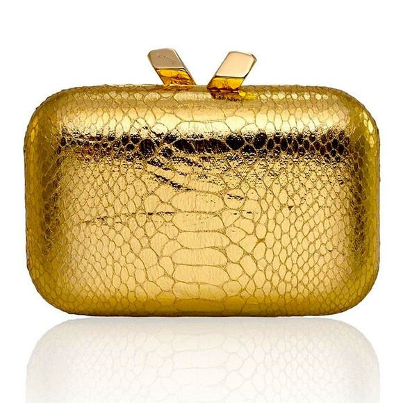 Kotur “Margot” minaudiare Clutch in Gold Snakeskin | Poshmark